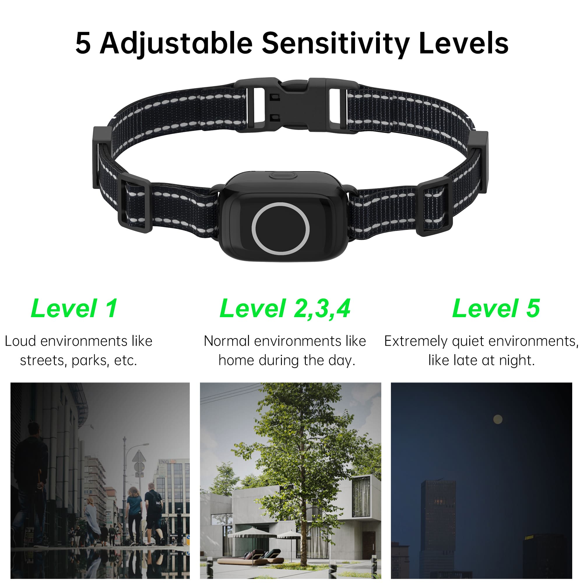 5 Adjustable Sensitivity Levels