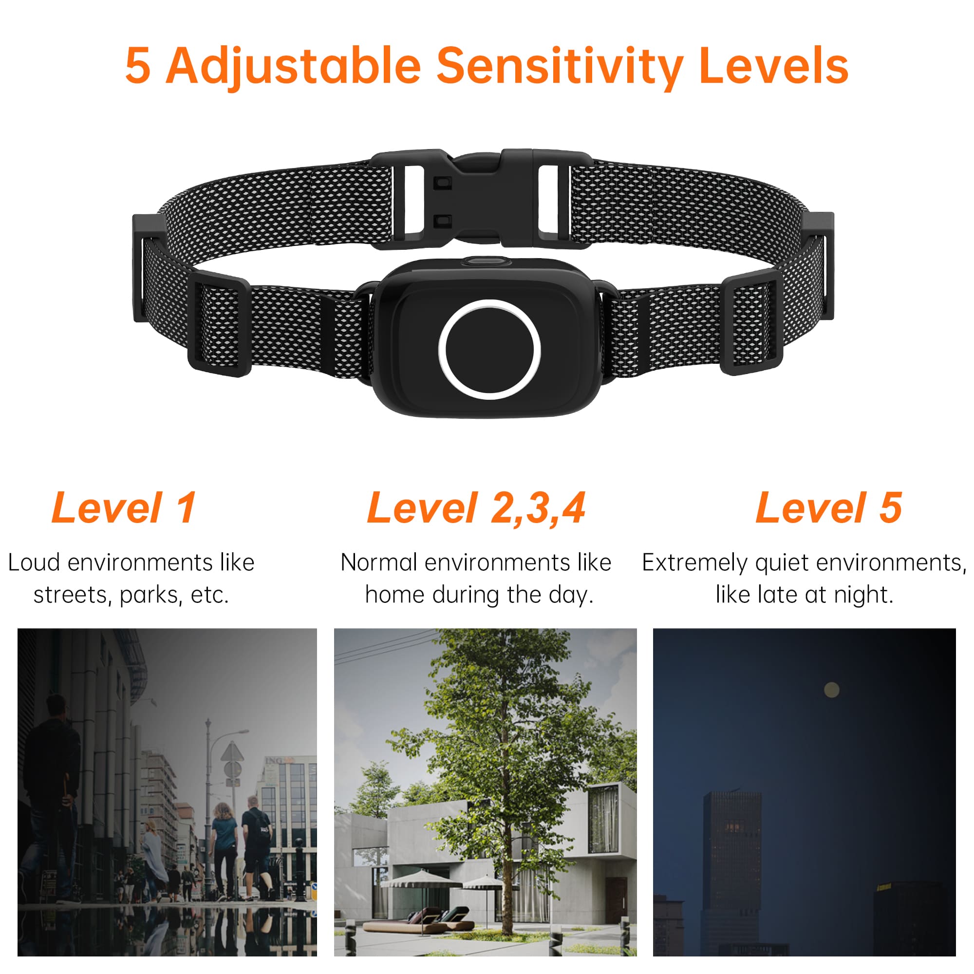 5 Adjustable Sensitivity Levels